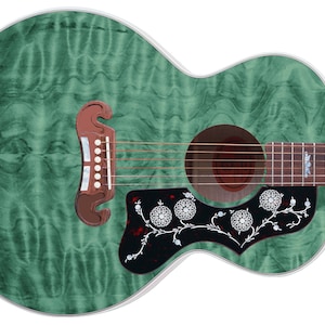 Sticker pour guitare, revêtement de hache, revêtement en vinyle, érable matelassé Jumbo, vert acoustique GS 201