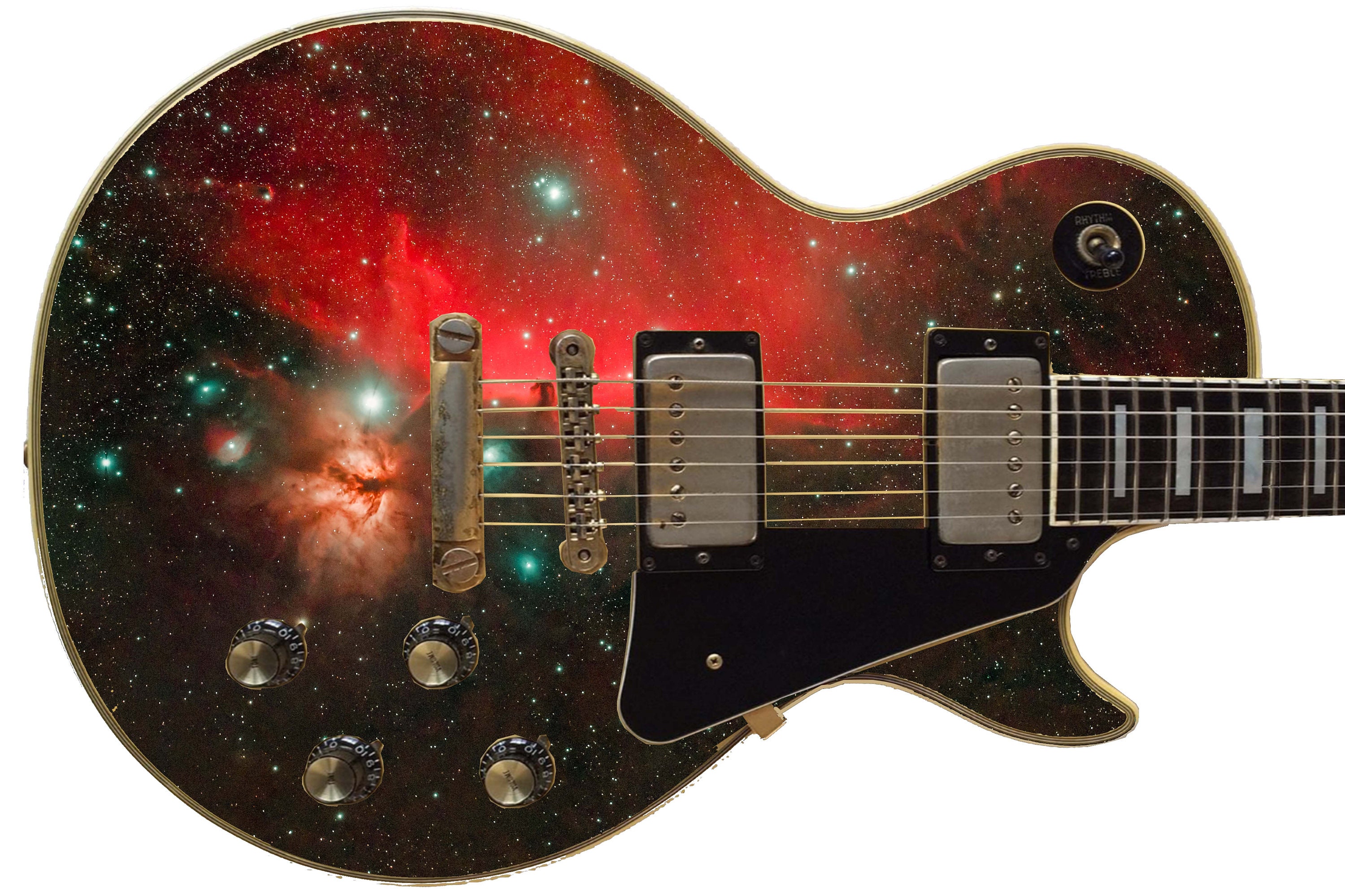 Guitar Skin Axe Wrap Reskin Sci Fi Nebula Red 499 Etsy UK