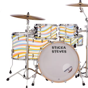 Drum Wrap Percussion Shell Cover Bass Kick Snare Tom DIY Groovy Girl Wave 721
