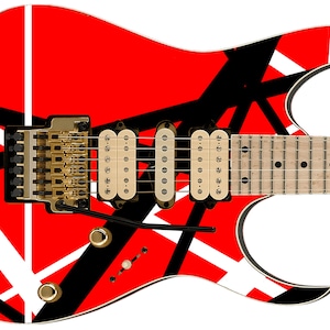 Guitar Skin Axe Wrap Re-skin Electric Body Bass Reface Custom Music Instrument Cover Art DIY Abstract Stripes 1980&#39;s V1 Iconic Rock 631