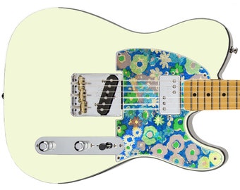 Pickguard Axt Wrap Re-skin Reface Electric Music Custom Cover Headstock Skin Wrap für Gitarren - '68 BLUE PETUNIA Special GS 204