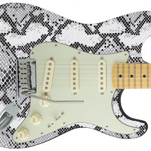 Guitare Skin Axe Wrap Re-skin DIY Noir Gris Art Snake Skin 653