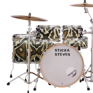 Drum Wrap Percussion Shell Cover Bass Kick Snare Tom DIY Exotic Snake Skin 672