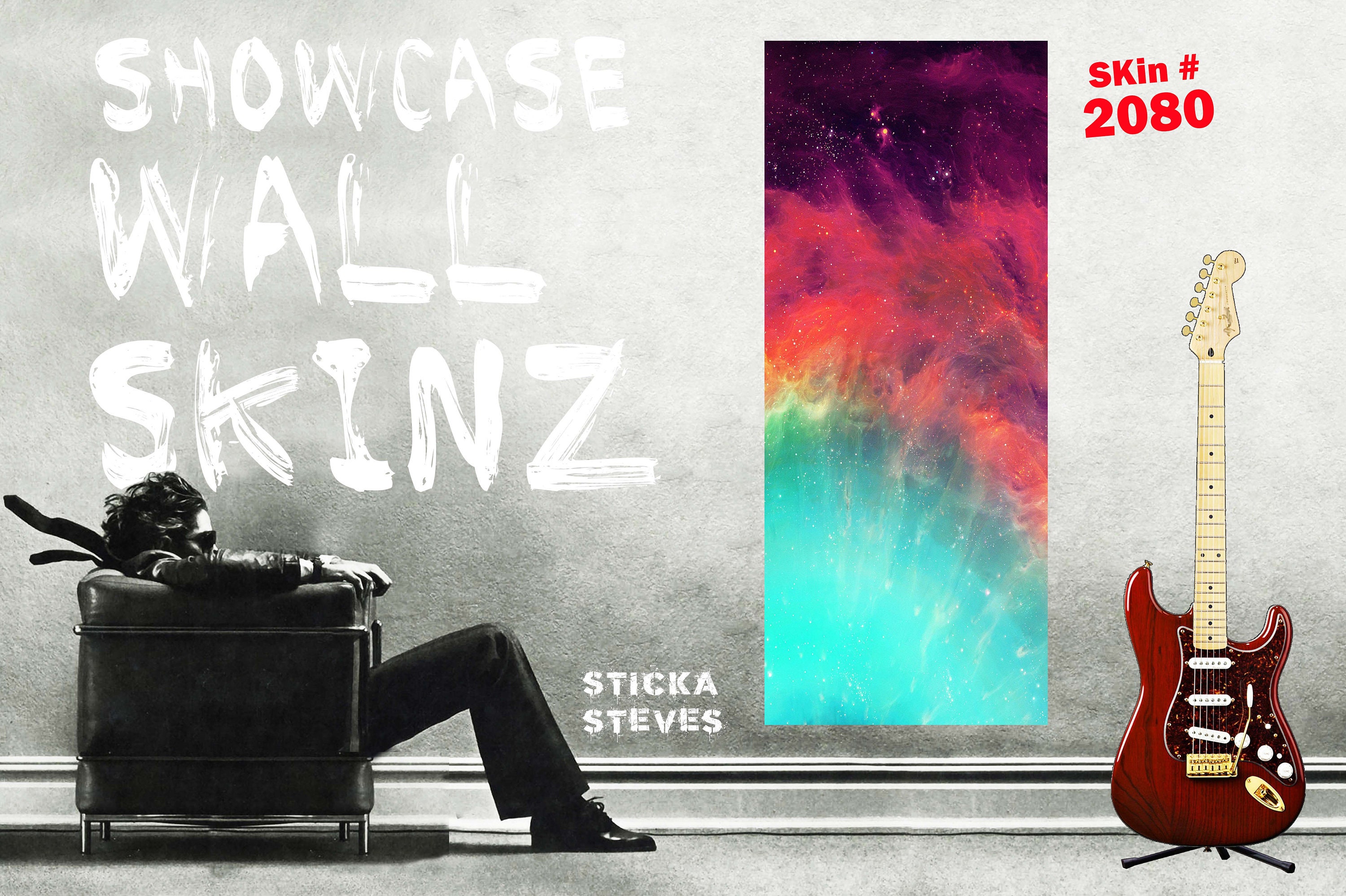 Vitrines décoratives murales amovibles pour vitrine Wall Skin Space Nebula Delta 8 Eight 2080