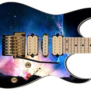 Guitar Skin Axe Wrap Re-skin Bass Body Electric Reface DIY Vinyl Decal Merlin&#39;s Time Machine 819