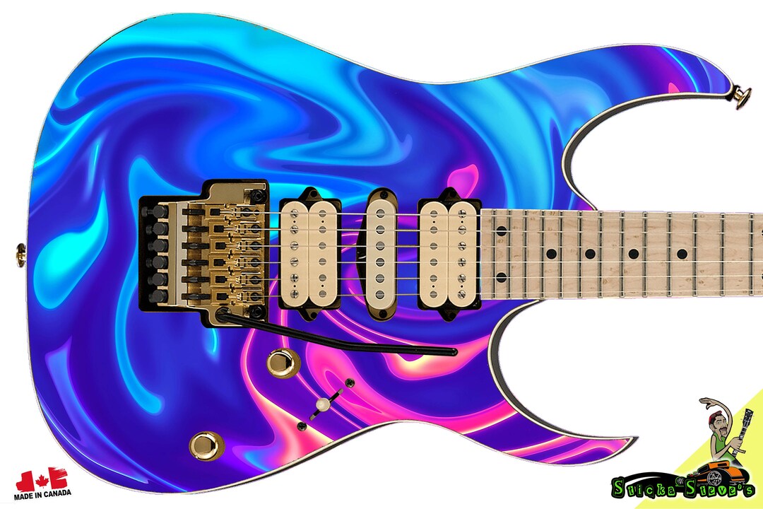 Guitar Skin Axe Wrap Reskin DIY Electric Shadows Swirl 125 Etsy