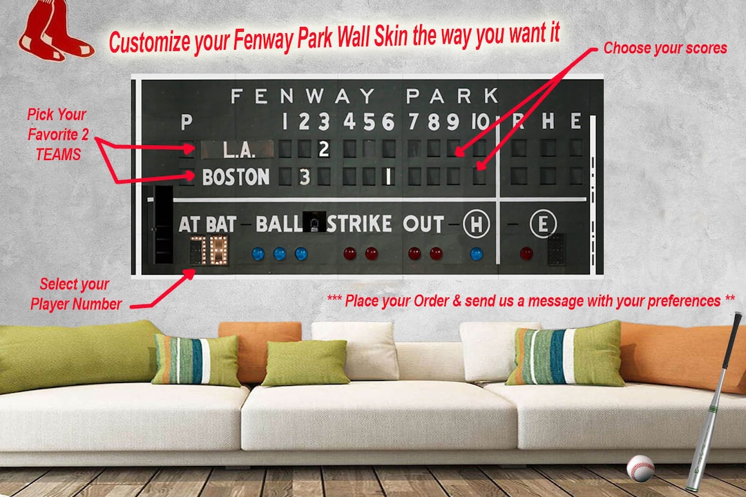 Fenway Park Scoreboard 30 X 67 Removable World Series Customized Board