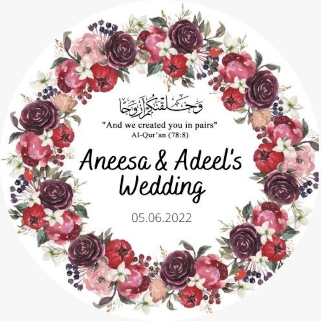 Personalised Wedding/nikkah Stickers Etsy UK