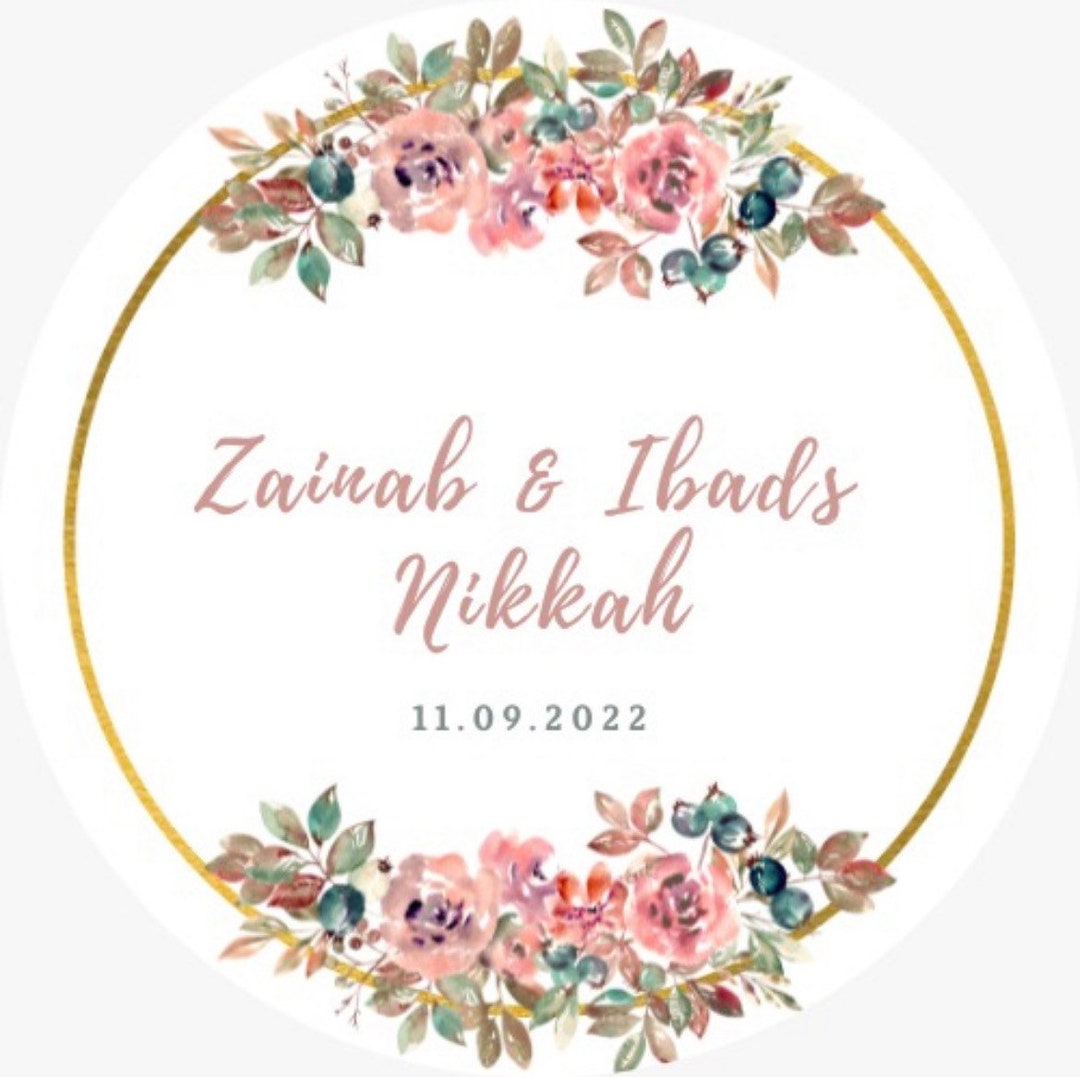 Personalised Nikkah/wedding Stickers Etsy
