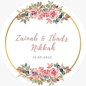 Personalised Nikkah/Wedding Stickers