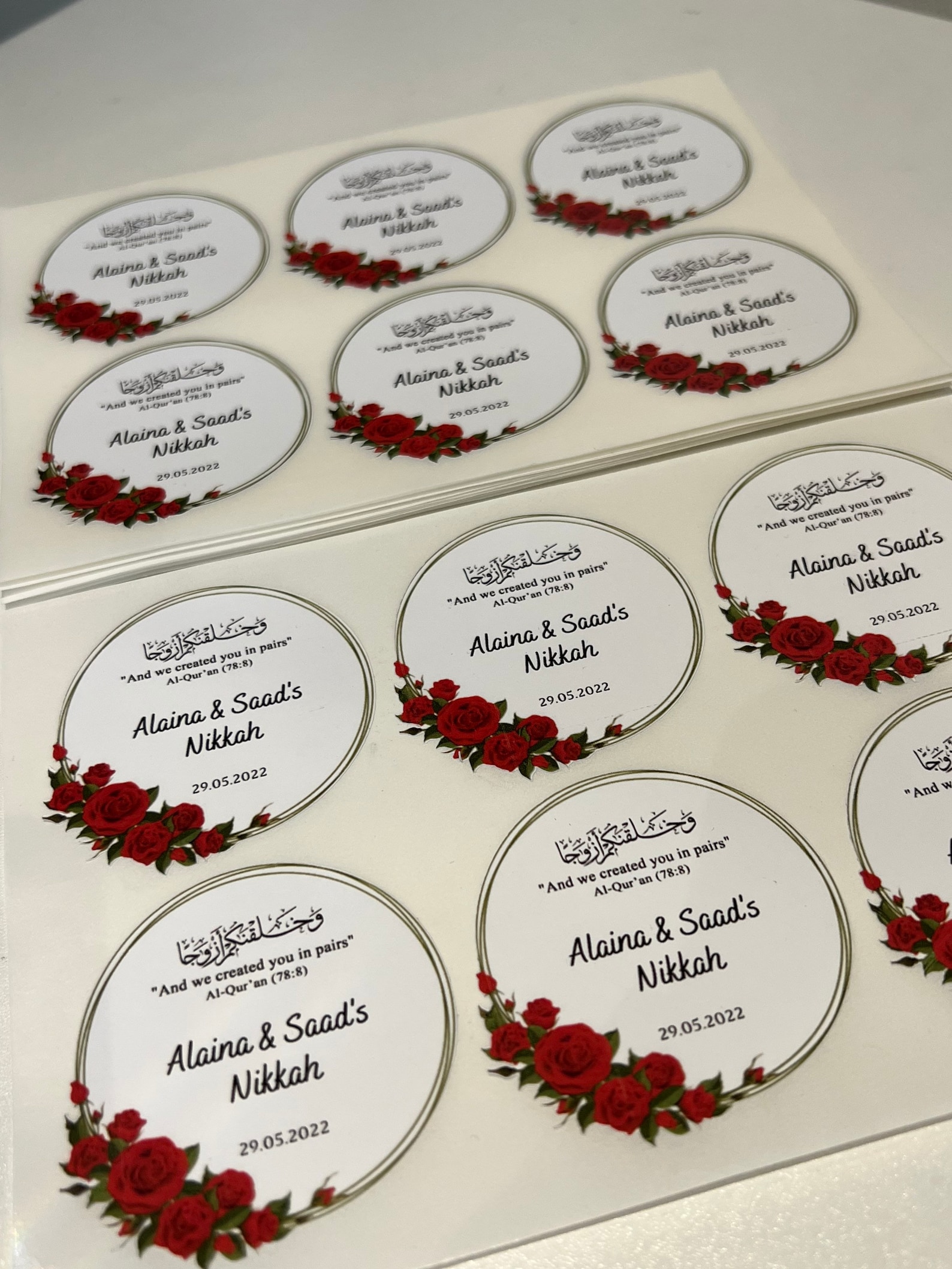 Personalised Nikkah Stickers Etsy