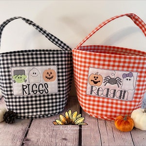 Halloween Korb / Halloween Eimer / Trio Halloween Skizze / Mädchen Halloween Korb / Junge Halloween Korb / Süßes oder Saures Eimer / Süßigkeiten Tasche