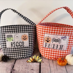 Halloween Baskets/ Halloween Buckets/ Trio Halloween Sketch/ Girl Halloween Basket/ Boy Halloween Basket/ Trick or Treat Bucket/ Candy Bag