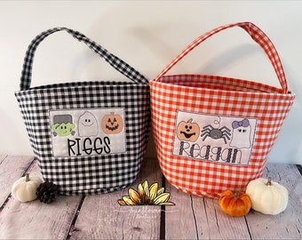 Halloween Baskets/ Halloween Buckets/ Trio Halloween Sketch/ Girl Halloween Basket/ Boy Halloween Basket/ Trick or Treat Bucket/ Candy Bag