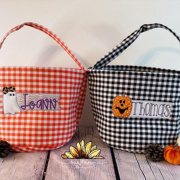 Halloween Baskets/ Halloween Buckets/ Ghost Banner/ Girl Halloween Basket/ Boy Halloween Basket/ Trick or Treat Bucket/ Candy Bag