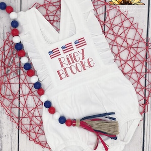 Patriotic One-Piece Bubble Romper/Memorial Day Bubble Suit/ Fourth of July Bubble Romper/ Independence Day Romper/ Kid&#39;s Patriotic Bubble