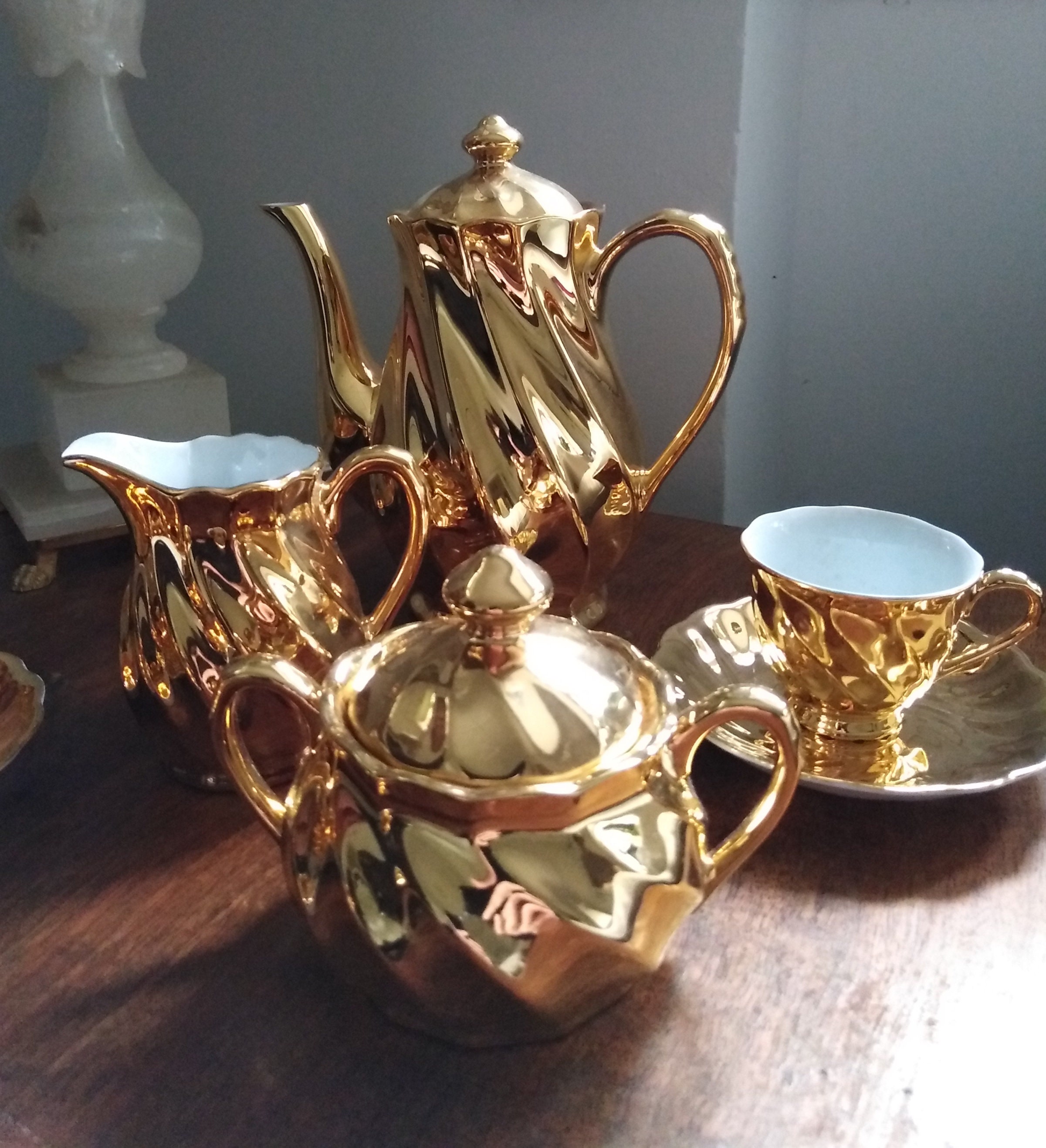 Gold Avondale fine china tea set made in Australia Vintage Etsy