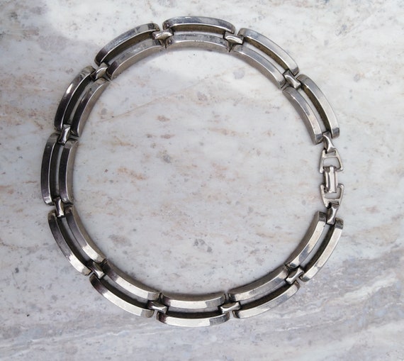 Vintage steel choker necklace from the fifties, Ch