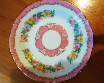 Pink Staffordshire nut dish, Crown Staffordshire pink nut dish, Crown Staffordshire fine bone china dish, Vintage nut dish made in England