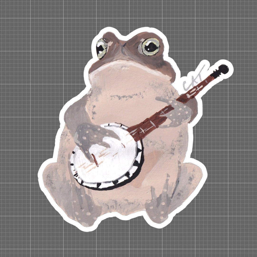 Toad Playing Banjo Sticker Etsy