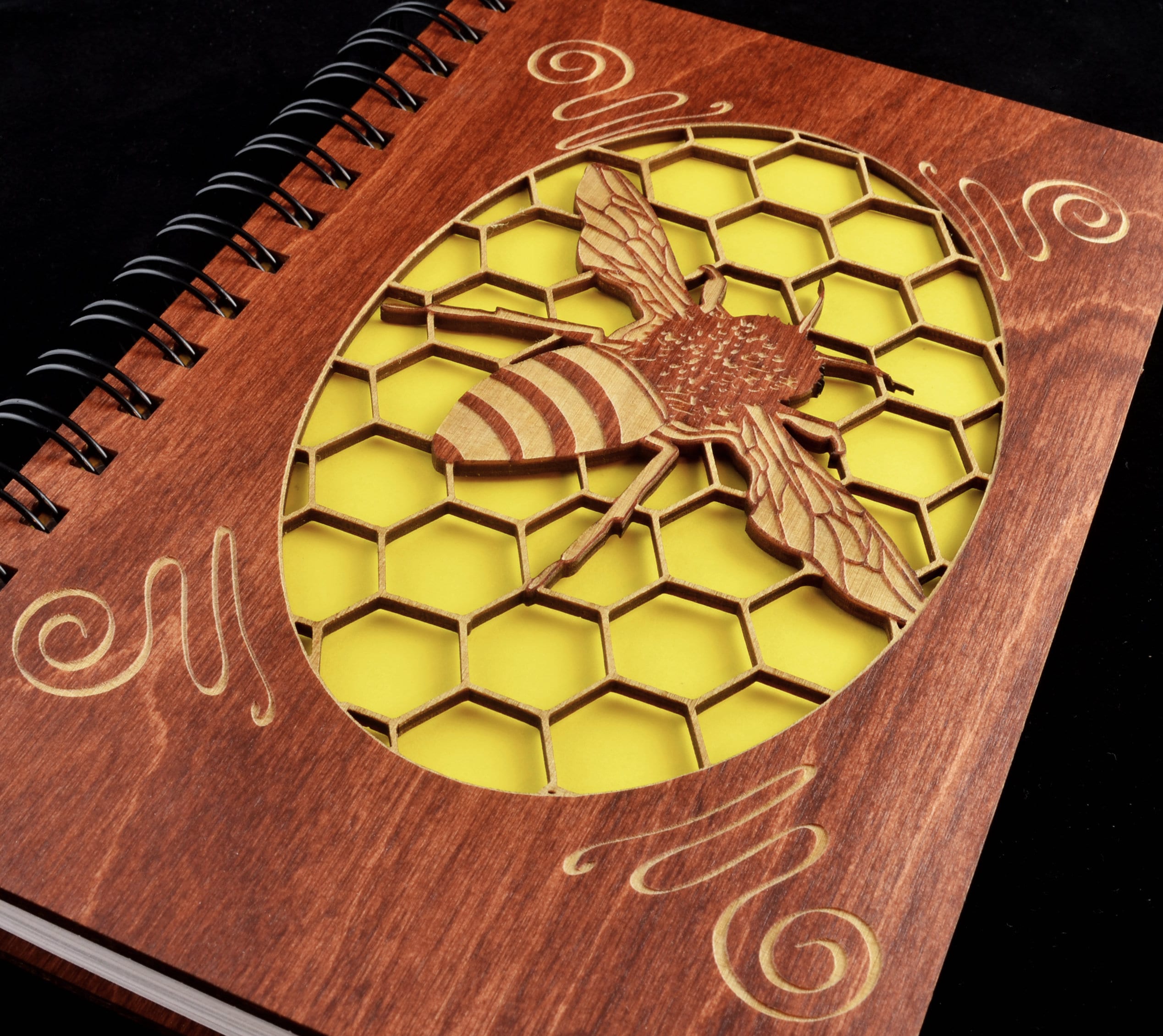 Bee Journal Bee Sketchbook Laser Cut Journal Laser Cut Etsy