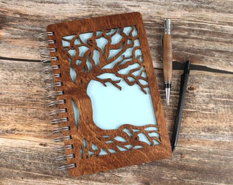 Tree Journal, Tree Sketchbook, Laser Cut Journal, Laser Cut Sketchbook, Wood Journal, Wood Sketchbook, Can Be Made Left Handed