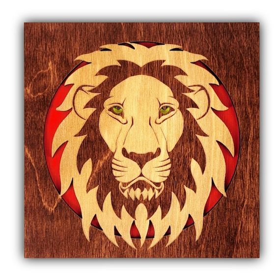 Lion Wall Plaque Lion Wall Art Wall Plaque Wooden Plaque Etsy