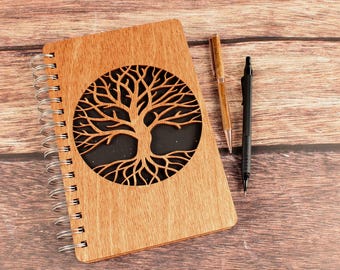 Tree of Life Journal, Tree of Life Sketchbook, Laser Cut Journal, Laser Cut Sketchbook, Wood Journal, Wood Sketchbook, Laser Cut Wood
