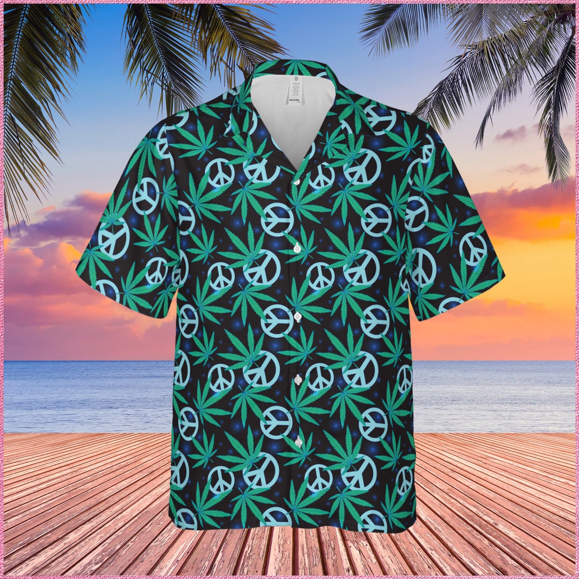 Hippie Leaves Hawaii Shirt Short-Slevee Hawaiian Aloha Shirt | Etsy