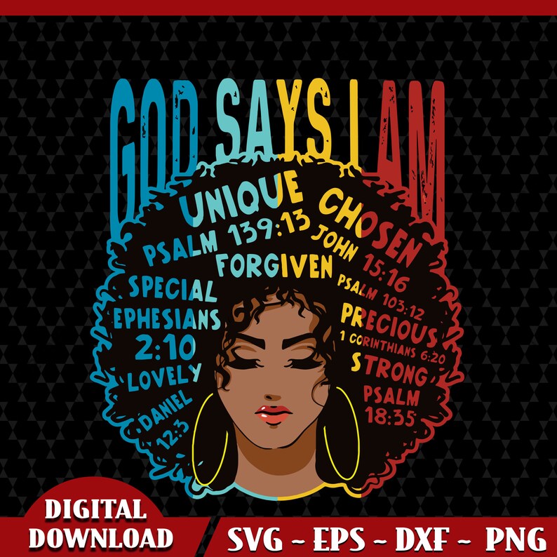 Black Queen God Says I Am svg Black Girl Magic Black Women | Etsy