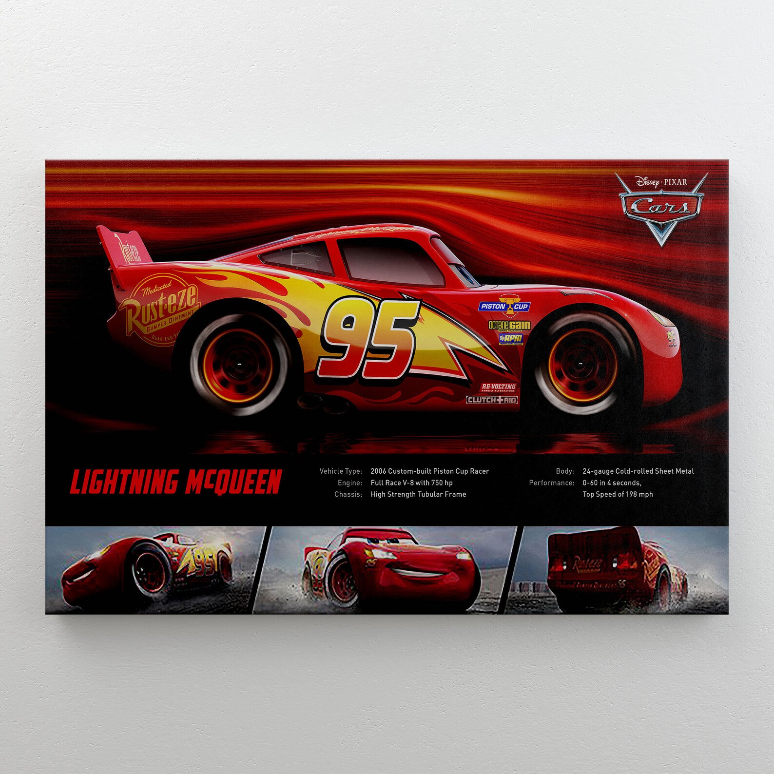 Lightning Mcqueen Poster Disney Animation Art Prints Cars Etsy