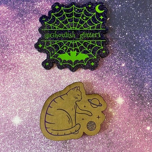 Space kitty cat keychain/ badge reel sized mold