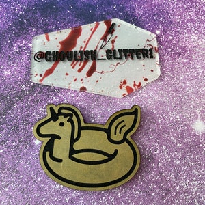 Unicorn float floatie keychain / badge reel sized mold