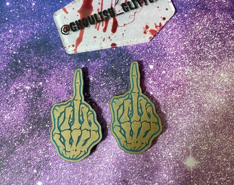 Middle finger skeleton barrette mold