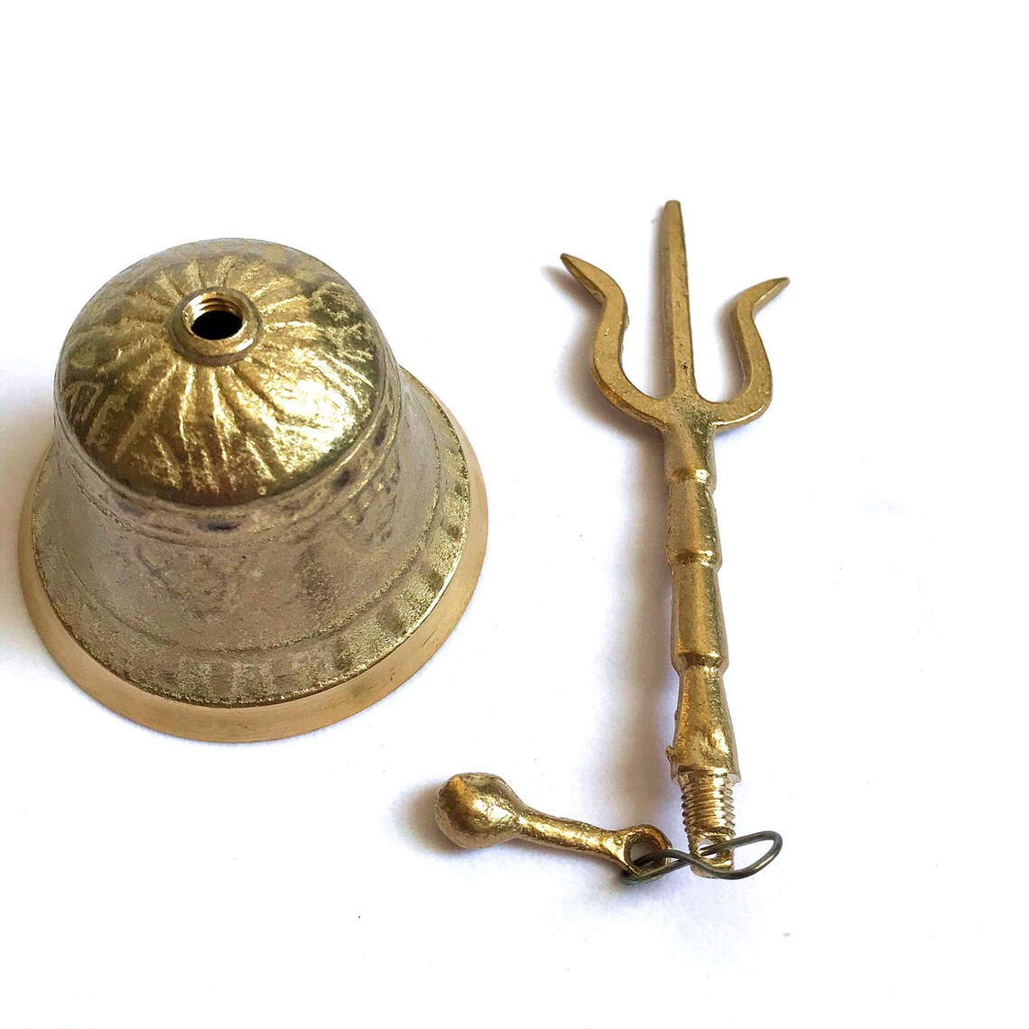 Brass Antique Hand Bells Taoist Sanqing Bells Buddhist Etsy