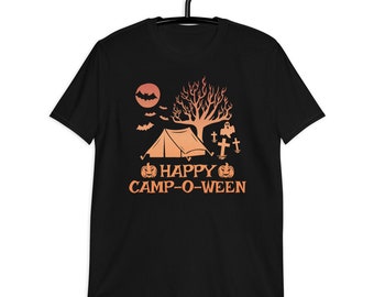 Happy Campoween Shirt, Halloween Camping Shirt, Camping Spooky Costume, Camper Lover Gift, Halloween Camp Tee, Happy Camp-o-ween T-Shirt