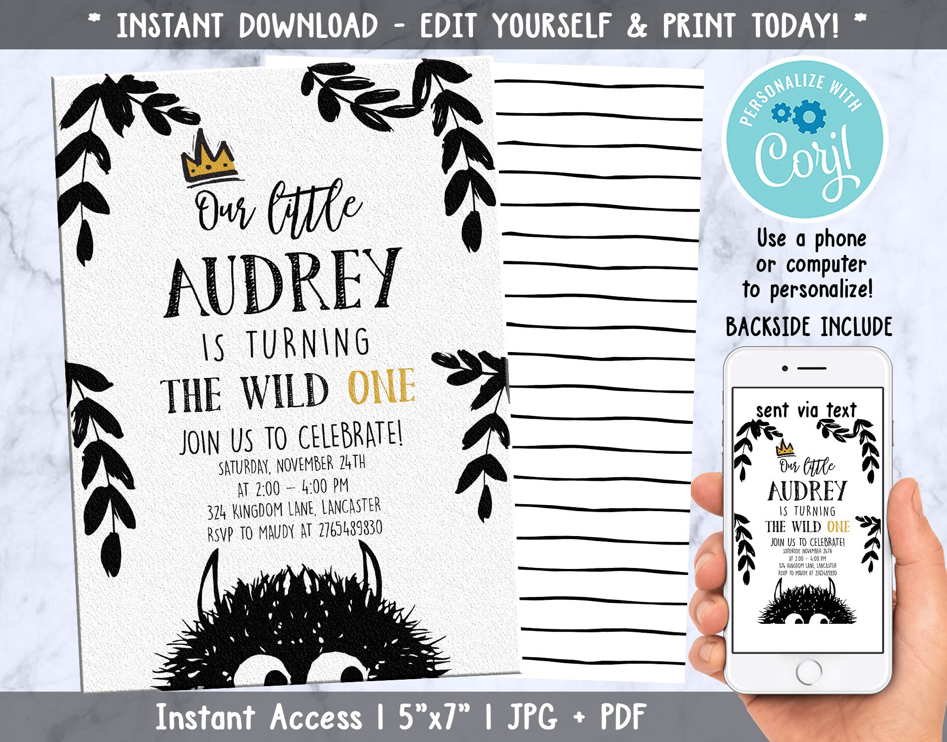 Paper Paper & Party Supplies Invitations & Announcements Instant Download Birthday Party