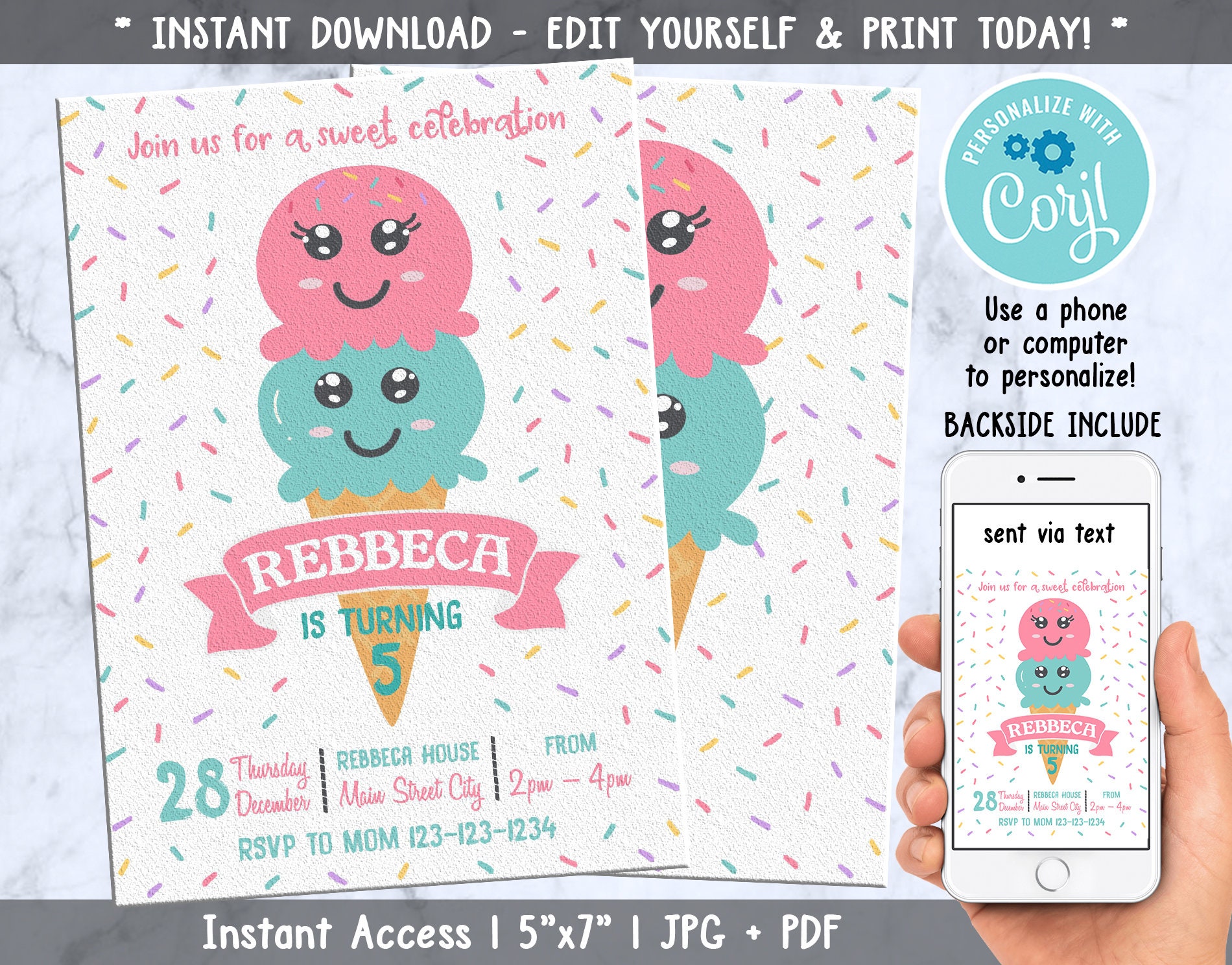 Paper Paper & Party Supplies Invitations & Announcements Instant Download Birthday Party