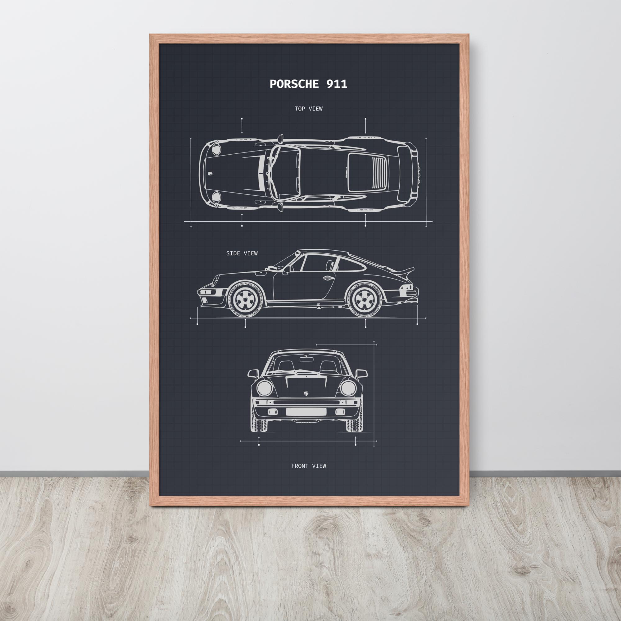 Porsche 911 blueprint - Etsy 日本