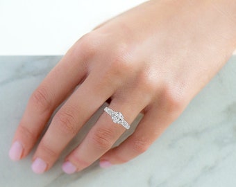 Oval Cubic Zirconia Statement Ring, Sterling Silver