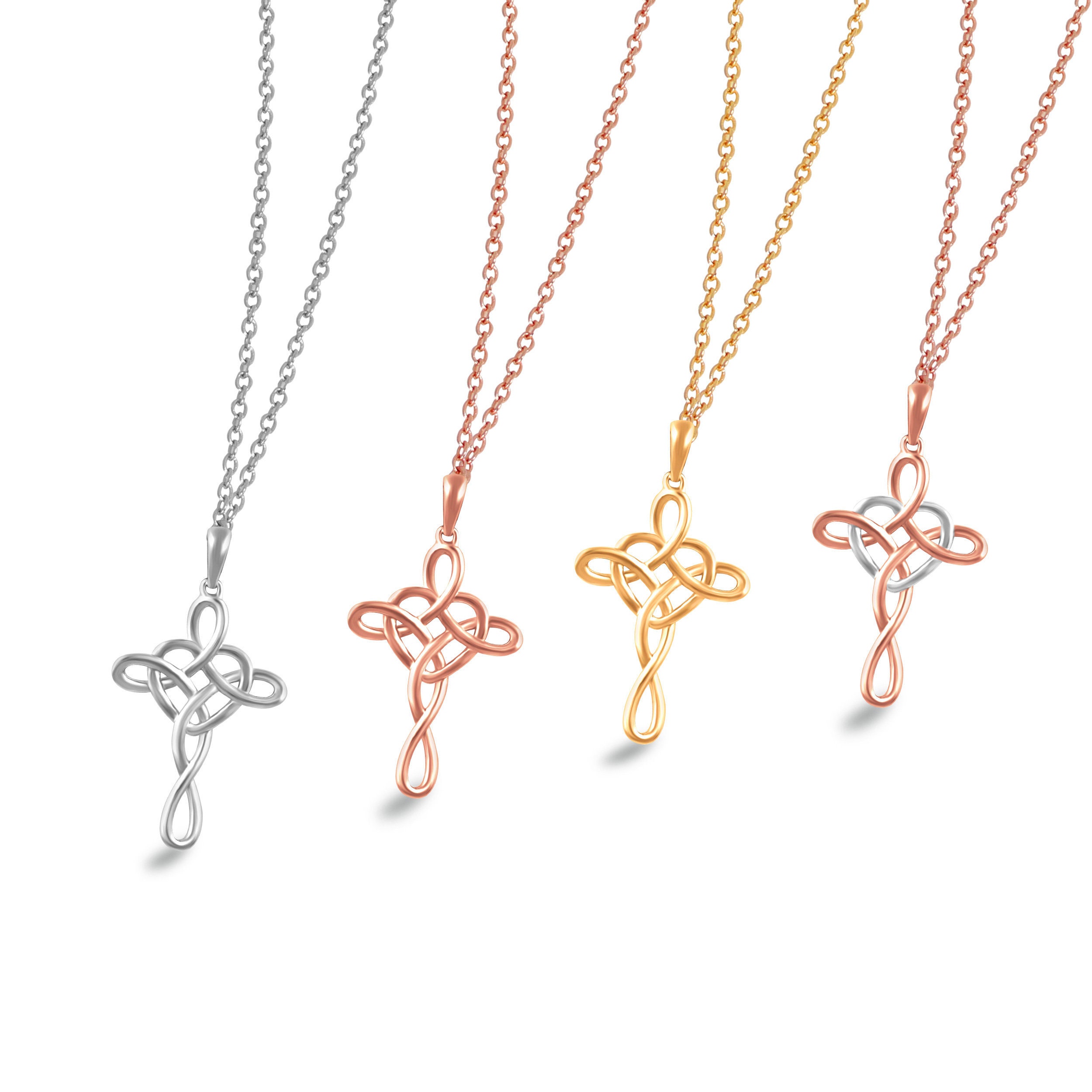 Celtic Knot Cross Pendant Necklace 