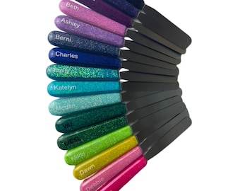 Pharmacy Counting Spatula, 8 inch, Personalized, Ultra Fine Glitter. PharmD gift, pharmacy technician, CPhT gift, Rx Secret Santa Christmas