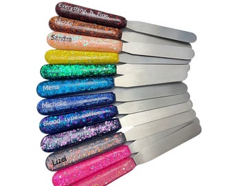 Pharmacy Custom Spatula 8 inch Rx Chunky mixed sized Glitter. Personalized counting tool Holiday gift CPhT, PharmD, Pharmacist. Secret Santa