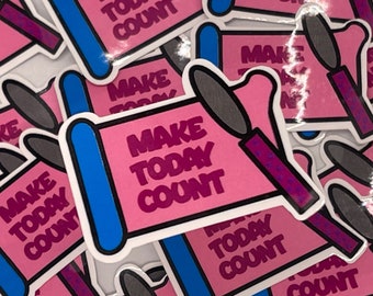Pharmacy Motivation Sticker! 2 inches. Counting tray and spatula. Rx gift to remind you to MAKE TODAY COUNT! Pharmacy Technician, PharmD