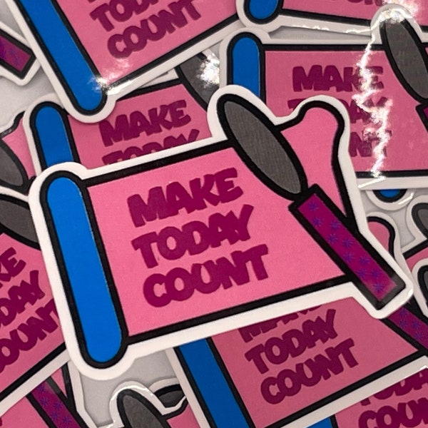 Pharmacy Motivation Sticker! 2 inches. Counting tray and spatula. Rx gift to remind you to MAKE TODAY COUNT! Pharmacy Technician, PharmD