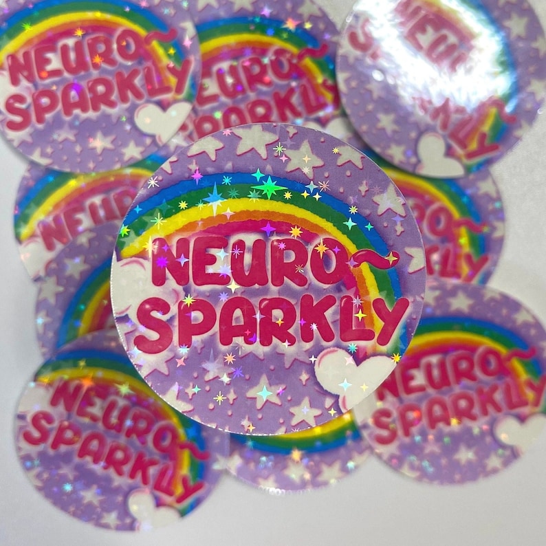 Sticker Awgp Roung Neuro Sparkly Sticker! 2.2 In. Whimsical ADHD, Audhd, Autism ...