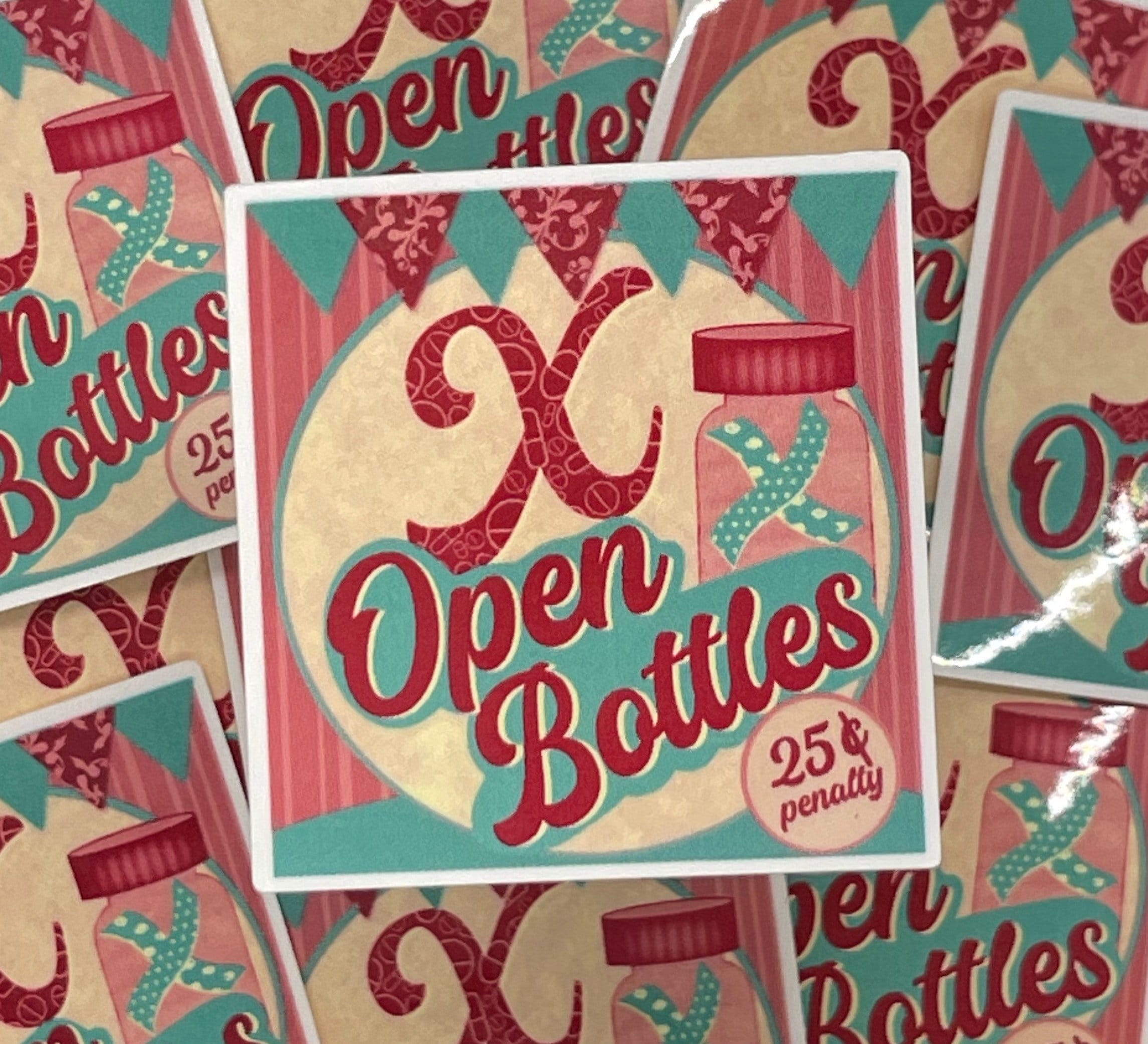 Pharmacy Organization Sticker! "X Open Bottles" 2.25 inches tall. Perfect for counting trays, Rx scales. Water resistant, CPhT, PharmD gift