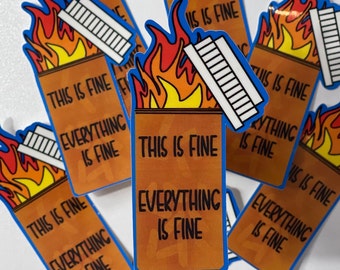 Pharmacy Humor Sticker! 3 inches high. Dumpster fire meets pharmacy vial. Rx pharmacy retail gift to remind you that everything is fine