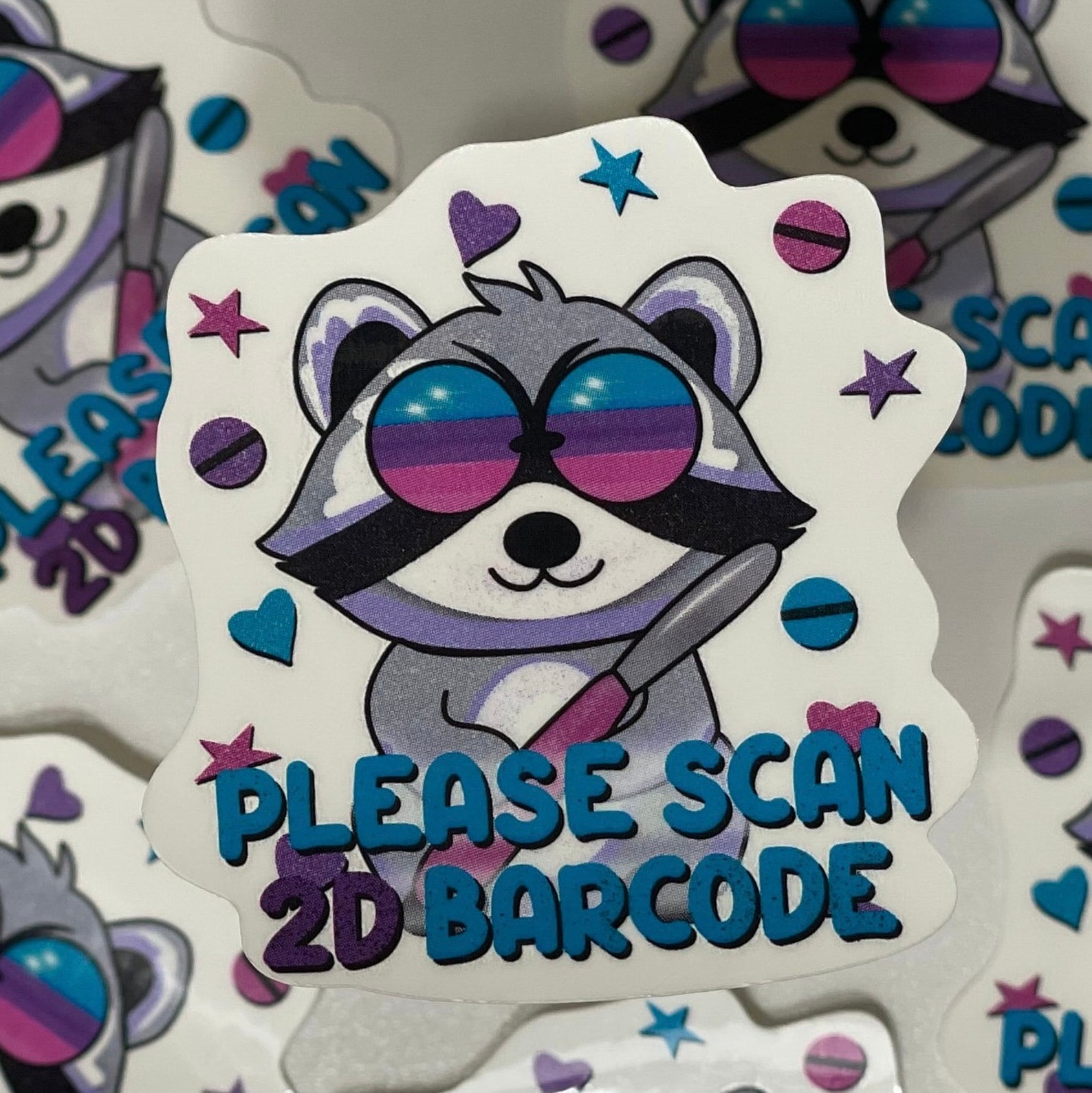 Sticker Inspection Scan Cartoon Scan 2D Pharmacy Sticker!