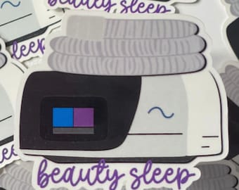 Sleep Apnea CPAP Sticker!  "Beauty Sleep" 2.25 inches wide. For those of us that love our CPAP machine! Pulmonologist, neurologist.